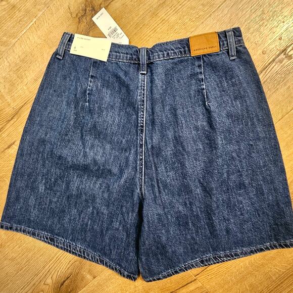 NWT American Eagle A Line Pleated Denim Shorts Preppy Mom Normcore 6 28W - Picture 2 of 8